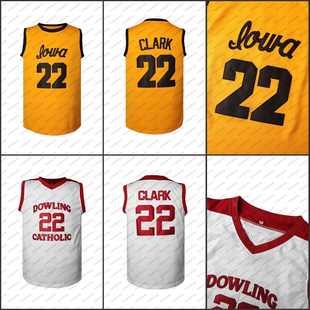 #22 CLARK Men's Basketball Jersey Sweatshirt - Embroidered Movie Mesh Letters & Numbers, Crew Neck Sleeveless Training Vest, Loose Fit Athletic T