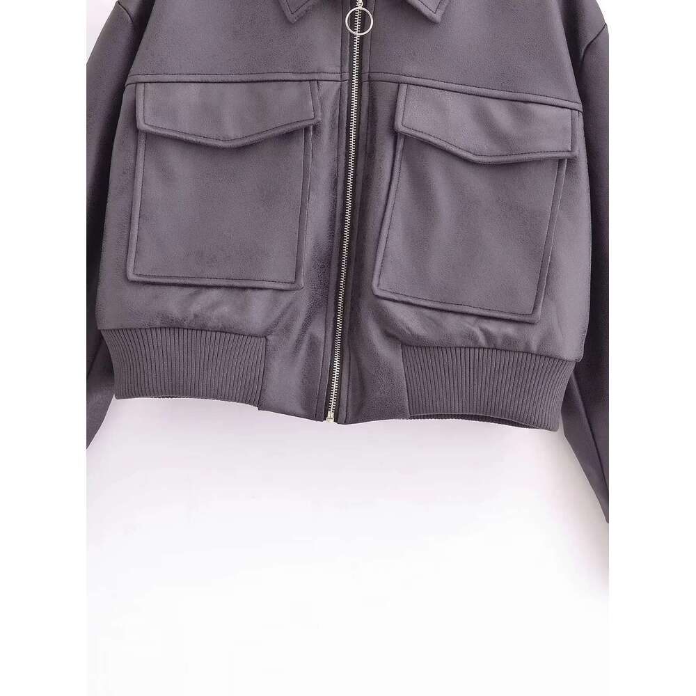 shanshi leather jacket women women's winter new faux pilot leather jacket