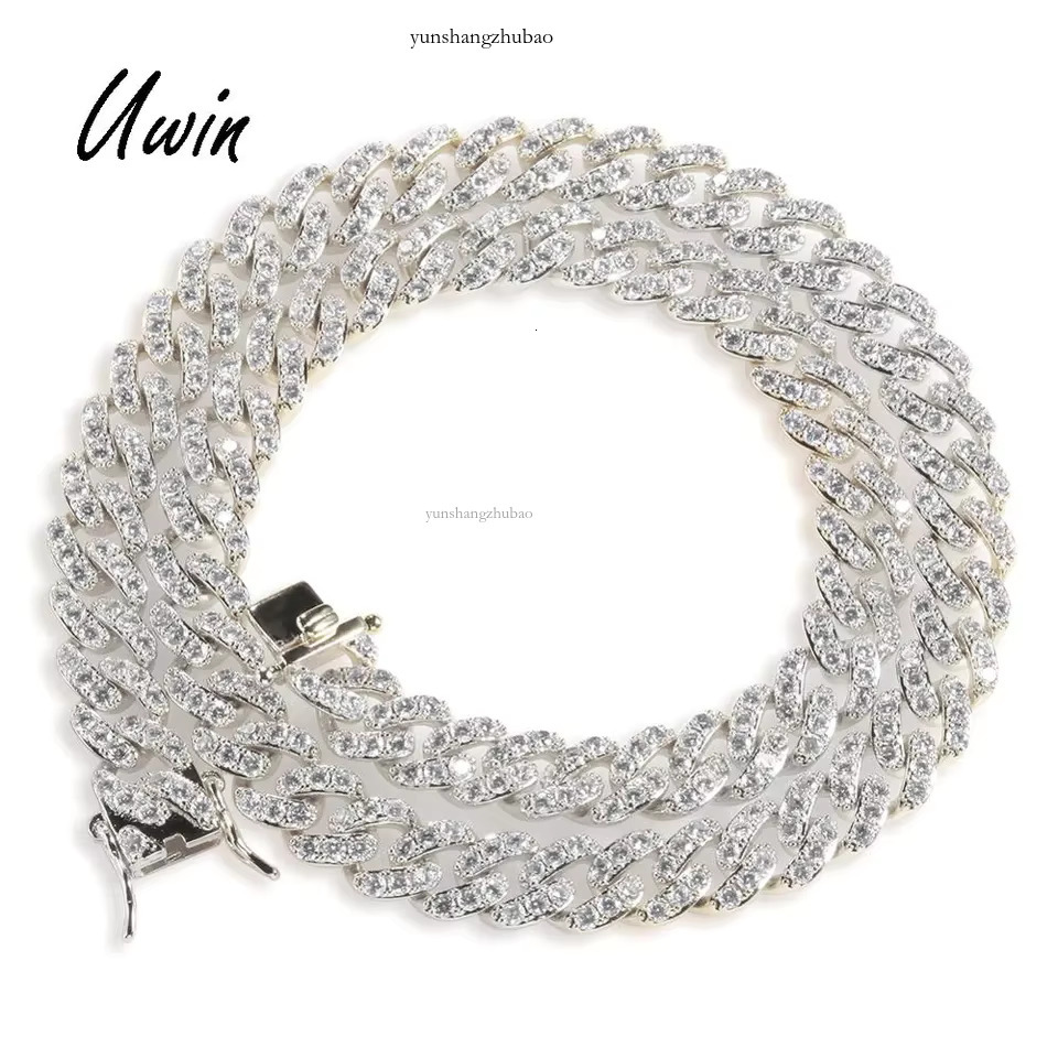 Iced Out 9mm Cubic k Chain Pink Purple Miami Hiphop Cuban Bracelet Bg Wholesale Necklace