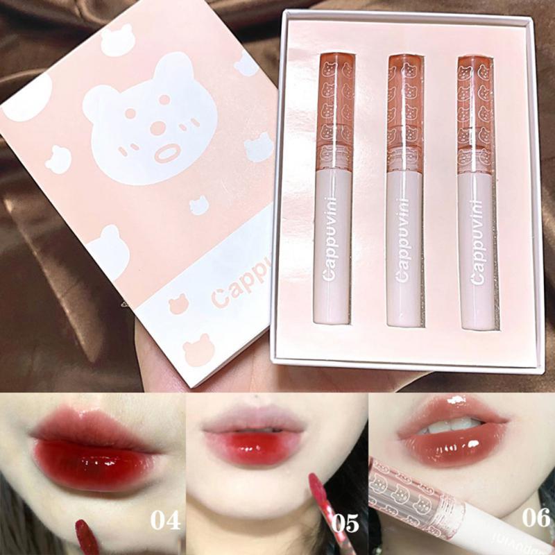 Bubble Lip Glaze Mirror Water Light Glass Lip Glaze Lipstick Milk Tea Color Lip Gloss Non-stick Cup Non-pull Dry Lip Cosmetics