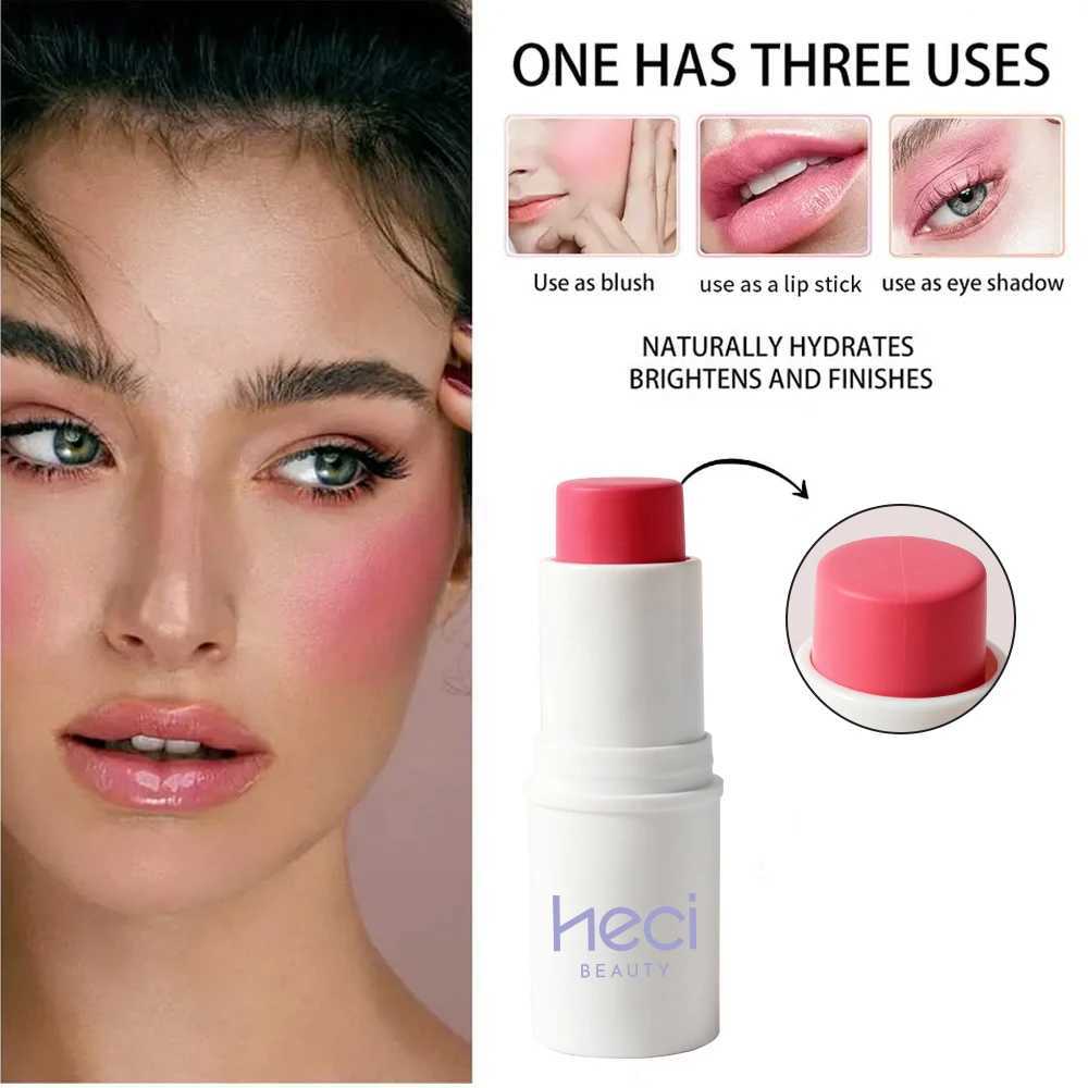 Multi-Tone Creamy Blush Stick Makeup Long-Lasting Waterproof Simple High-End Lip Cheek Tint High Pigment Hydrating Pink BlusherXJ241111