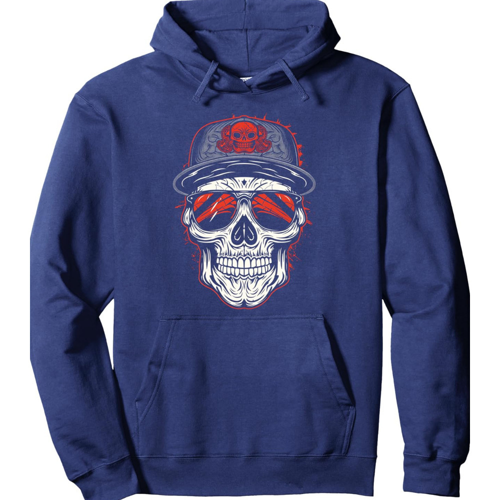 Hoodie for Mens Womens Skull Cap Cool Skeleton Halloween Costume Party Spooky Scary Pullover Hoodie Graphic Hoodies sweatshirt