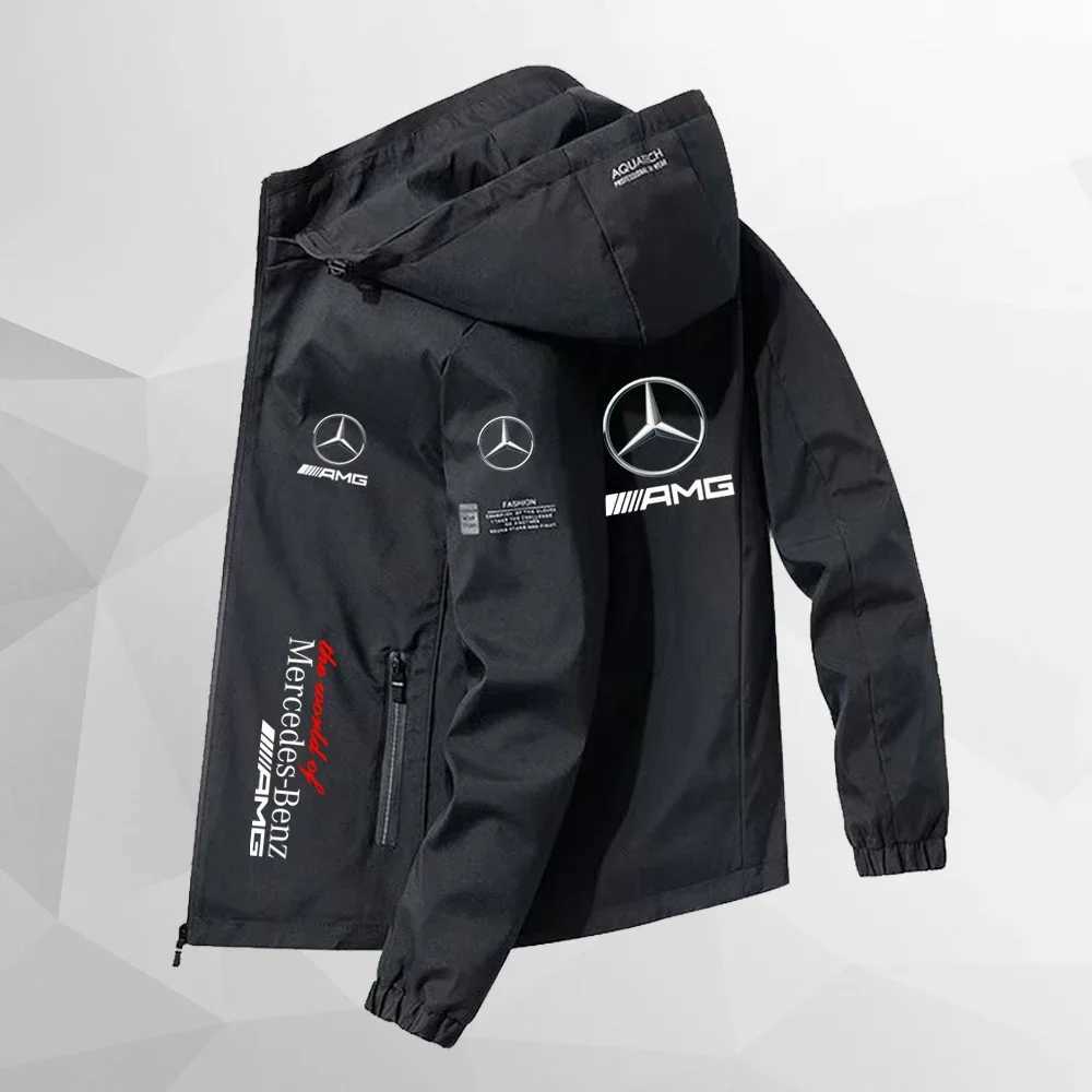 Men's Jackets 2024 Mercedes Benz Mens and Womens Motorcycle Riding Jackets F1 Racing Set Outdoor Sports Bicycle Jackets T241109