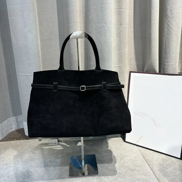 Natural Suede Bury Handbag Large Capacity Chamois Top Handle Bag For Women With Removable Shoulder Strap Cartoon Hasp Style BagVoyage