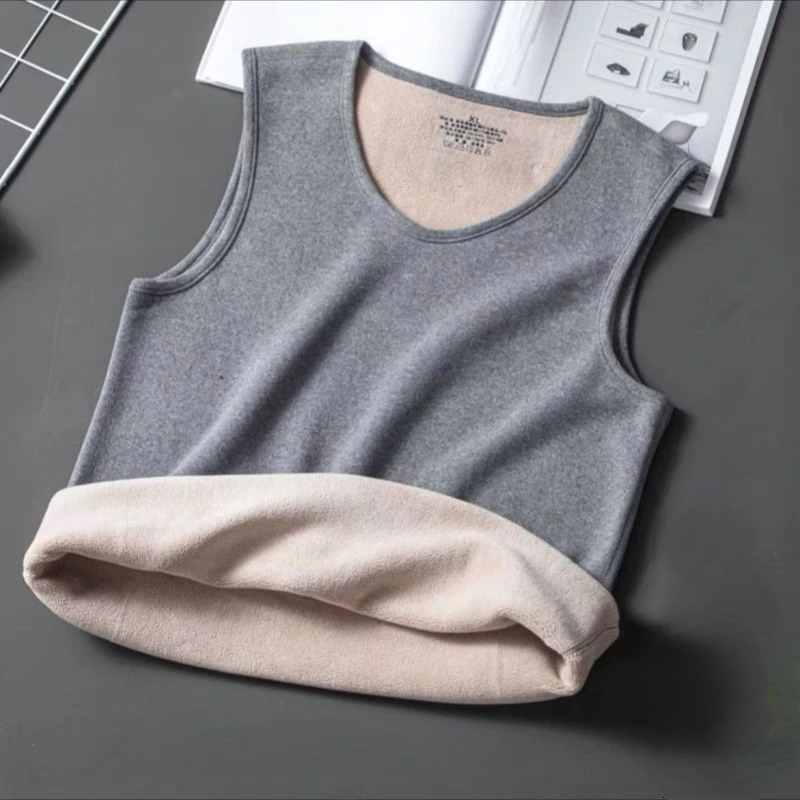 Men Autumn Winter Thermal Underwear Tops Body Sleeveless Vest Invisible Thermo Warmer Tank for Keep Warm J16 241111