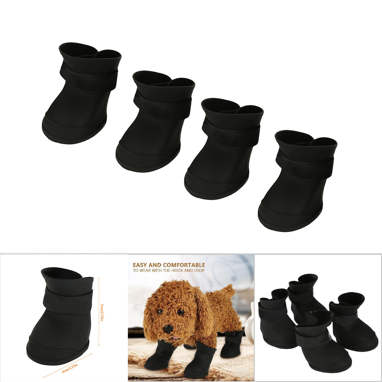 Pet Dog Rainshoes Waterproof Silicone Dog Shoes Anti-Skid Boots For Small Medium Large Dogs Cats Rainy Days Go Out Pet Supplies