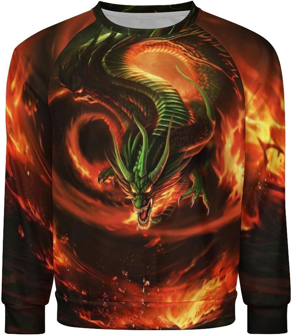 Long Sleeve Shirts for Men sweatshirt Mythology Chinese Dragon Pullover Funny Anime Graphic Sweatshirts T shirt Tee Streetwear Casual tops clothes