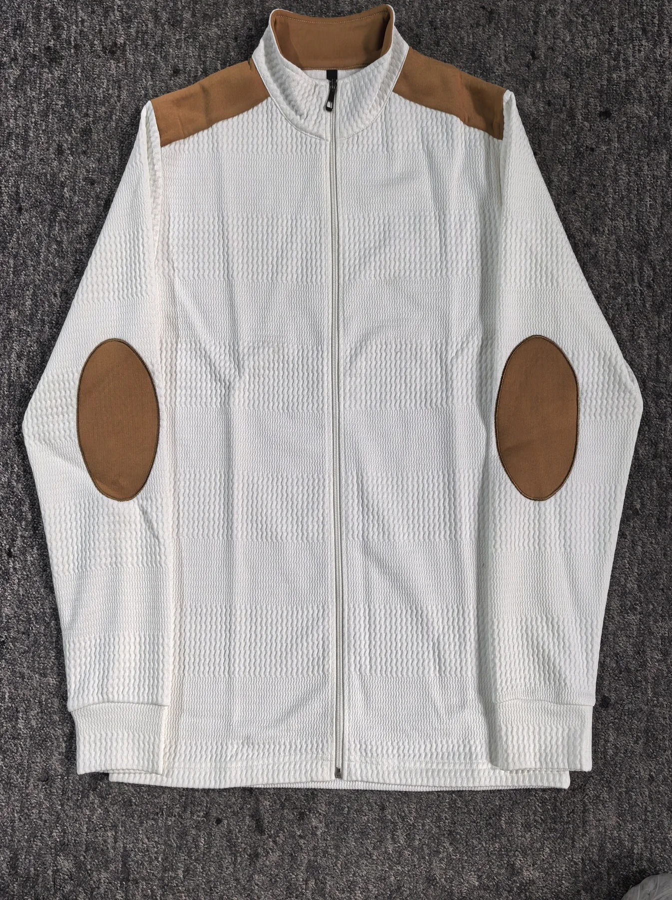 Autumn Mens casual sports Long sleeve youth mens wrist embroidery trend lapel collar zipper solid color jacket top 241108