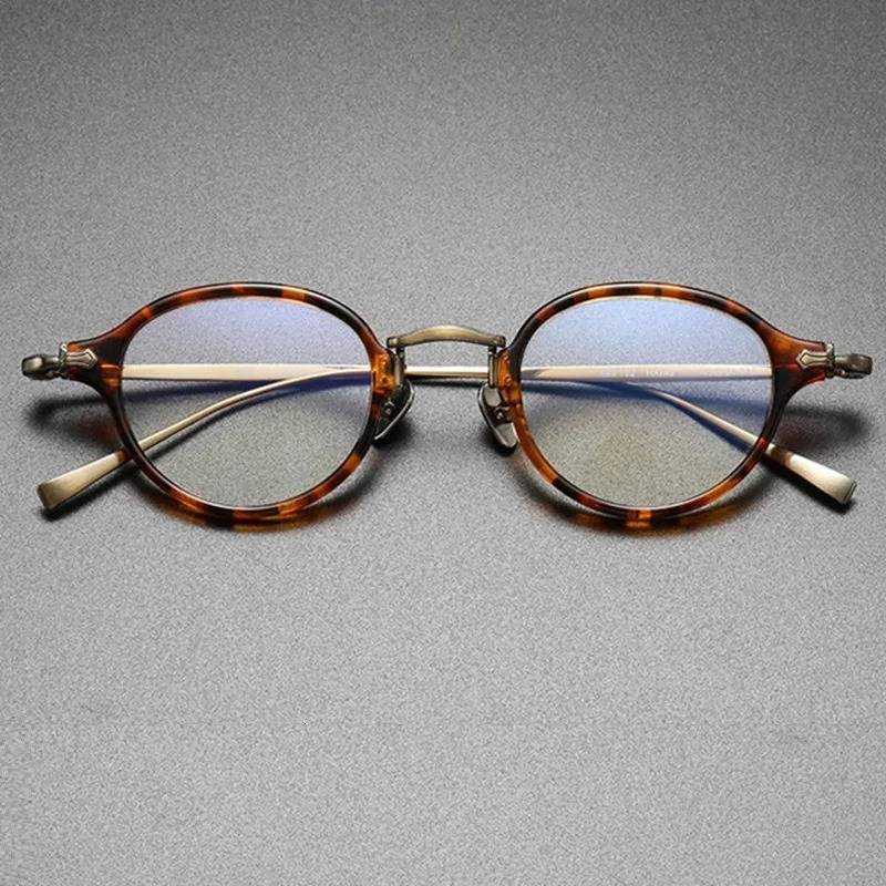 Japanese handmade KMN181 retro round acetate eyeglass frame mens glasses optical glasses blue light Gafas 241108