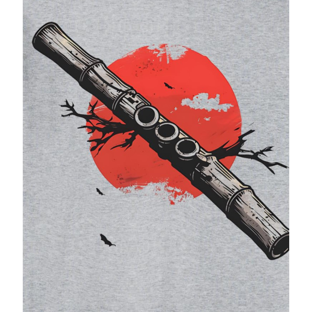 Long Sleeve Shirts for Men sweatshirt Flute Player Japanese Sunset Music Lover Musician Gift Sweatshirt T shirt Tee Streetwear Casual tops clothes