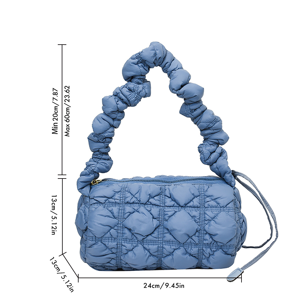 Wrinkle Bag for Women Cloud Shoulder Bags Padded Pleated Crossbody Bag Quilted Handbags Purse Cylindrical Underarm Bag 2023 주름가방