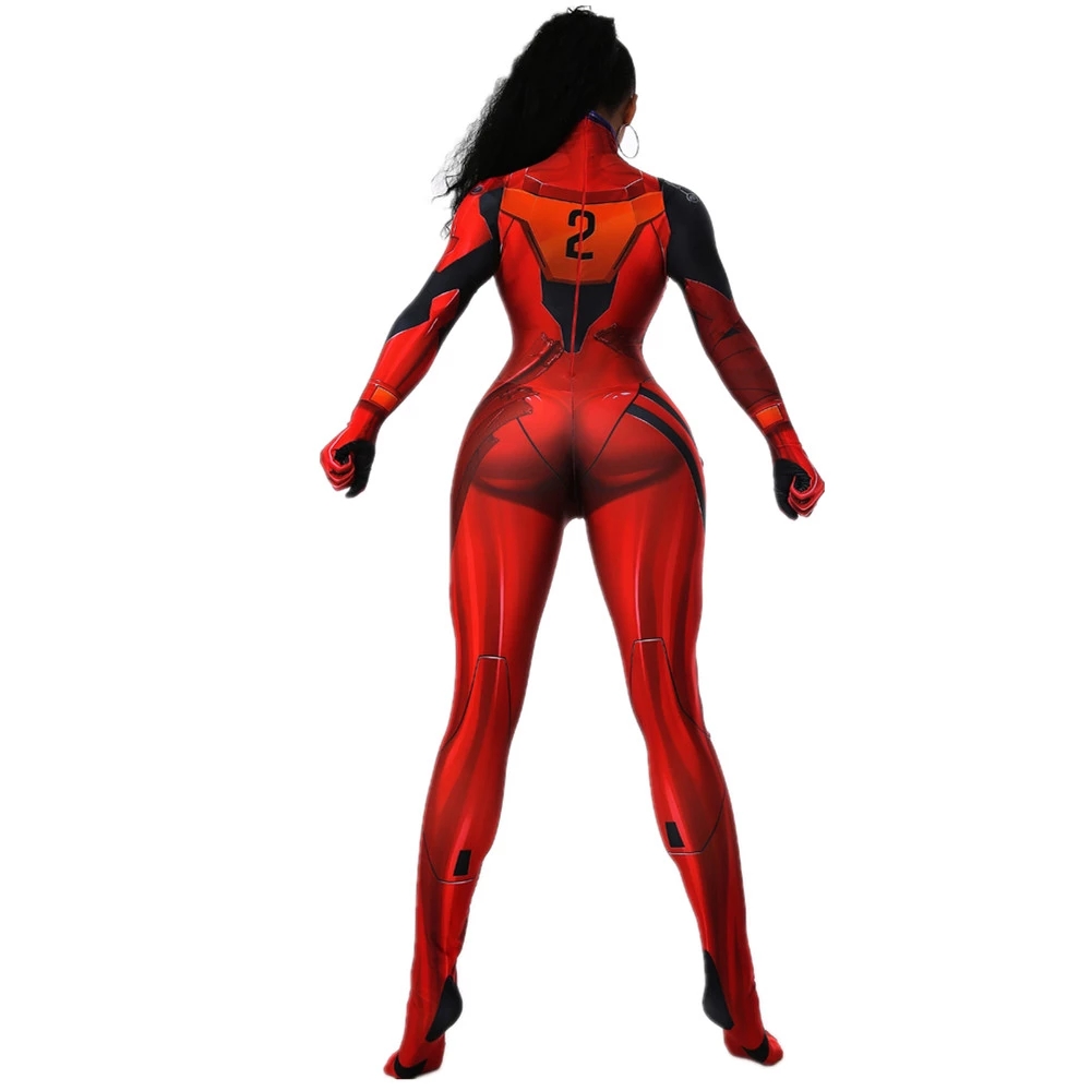 Adults Kids Anime Asuka Langley Soryu Cosplay Costume Asuka 3.0 Jumpsuits Zentai Suit Halloween Bodysuit