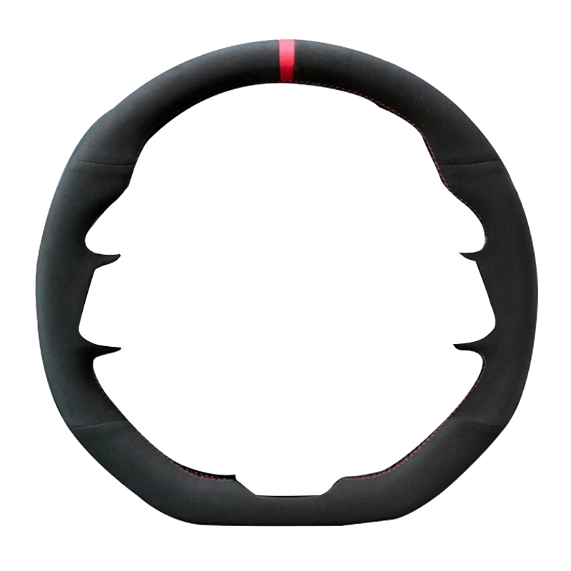 DIY Sewing Car Steering Wheel Cover Wrap Fit For Subaru WRX STI Levorg 2015 2016 2017 2018 2019 2020 2021 Black Suede PU Leather