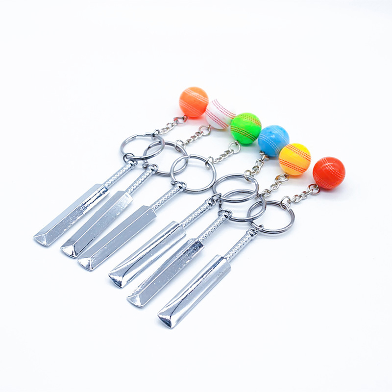 Cricket Keychain For Sport Fans Gift Sports Keyrings Cricket Keychains Gentleman's Game Keyring Keyholder Sport Key Chain