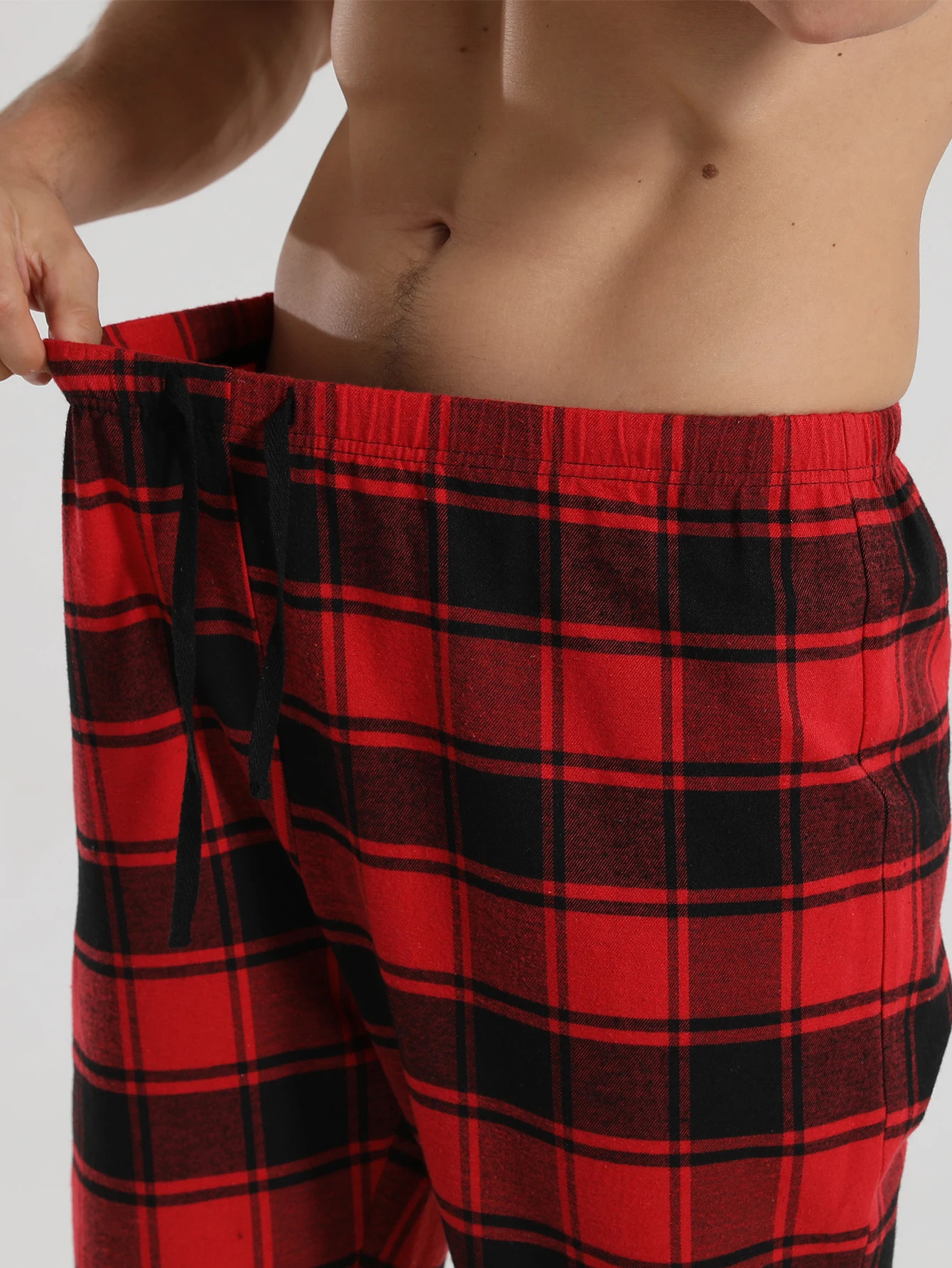 MenS Plaid Pajamas Set Autumn Wintercomfortable Flannel LongSleeved Top And Trousers Of Homewear 241111