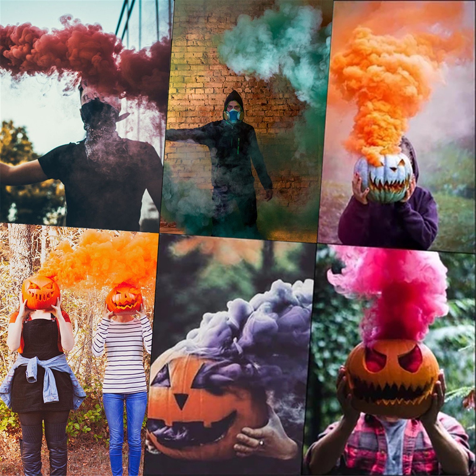 1PCS New Colorful Effect Smoke Bombs Smoke Granade For Photography Props Wedding Halloween Supplies Round Smoke Fog Maker
