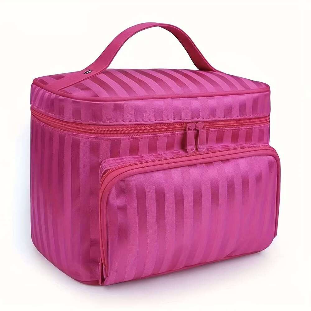 Large Capacity Portable Cosmetic Bag With Top Handle - Travel In Style For Women On The Go