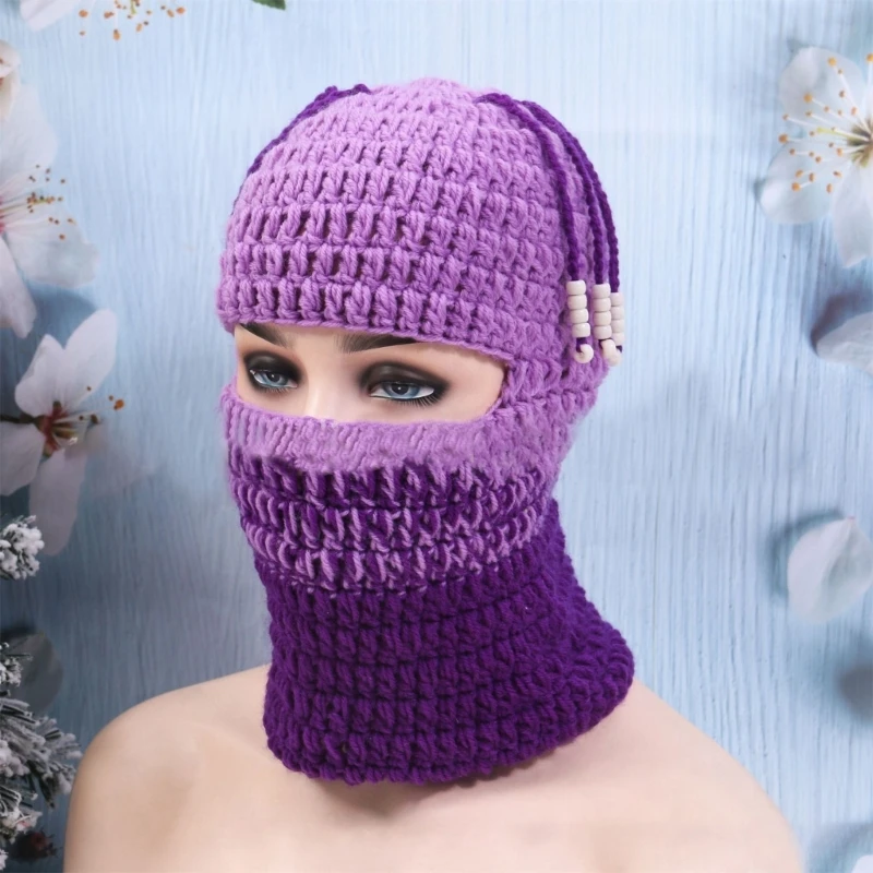 Knit Balaclavas 2025 Winter Balaclavas new SkiMask Knitted Beanies Hat Dreadlocks Ski Balaclavas Cycling Balaclavas Hooded Hat