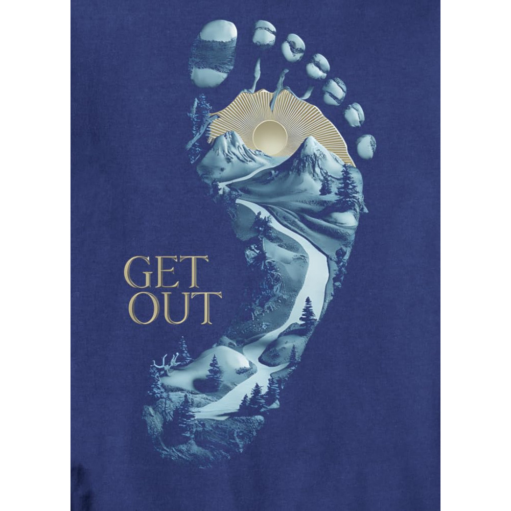 Long Sleeve Shirts for Men sweatshirt Hiking Mountain Footprint Adventure Graphic Art Sweatshirt T shirt Tee Streetwear Casual tops clothes