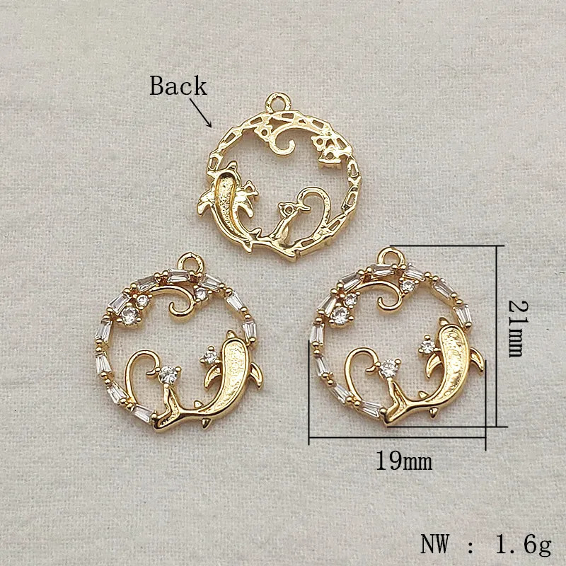 incoming 21x19mm 50 cubic zirconia pendant with circular charm used for necklaces earrings DIY parts jewelry discovery and components 241108