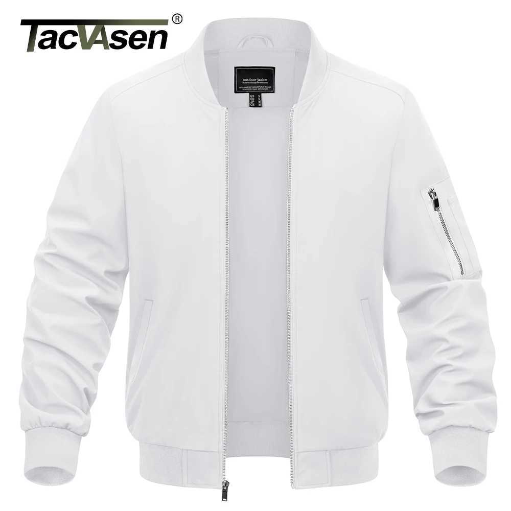 Tucker Watson Mens School Team Jacket Full Zipper Casual Lightweight Windproof Waterproof Spring and Autumn Hiking Outdoor Bomber Jacket W241111