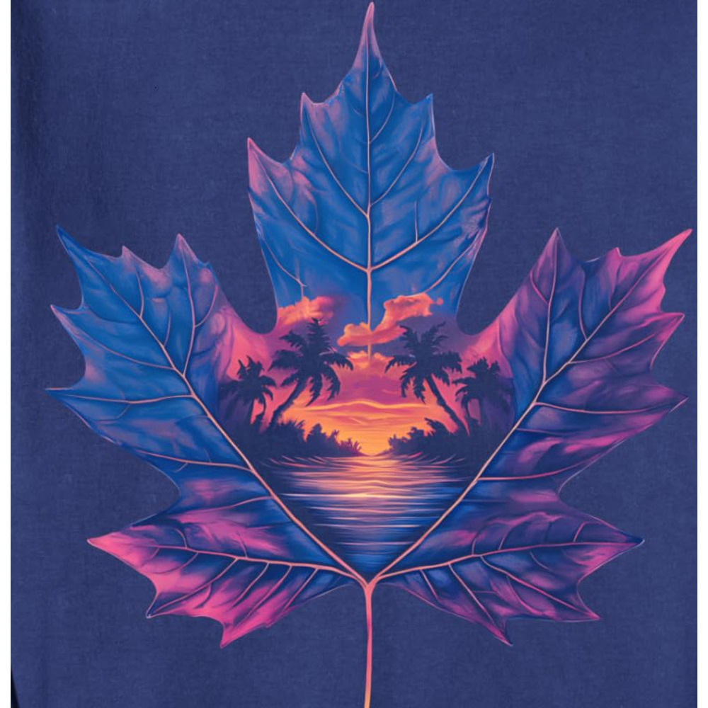 Long Sleeve Shirts for Men sweatshirt Canada Maple Leaf Sunset Beach Ocean Nature Art Design Sweatshirt T shirt Tee Streetwear Casual tops clothes