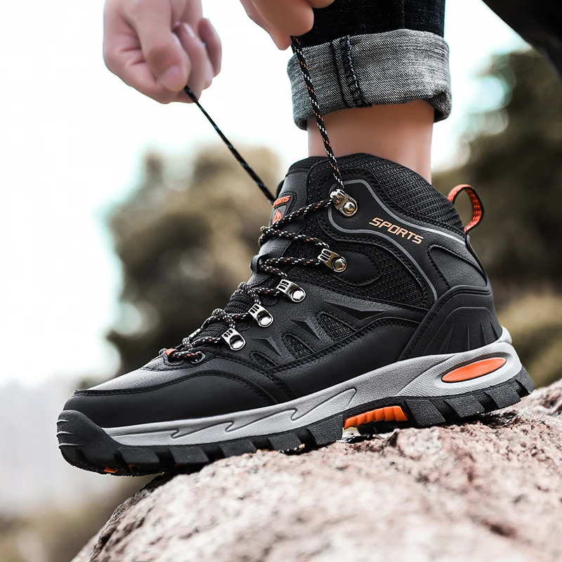 Mens Hiking Shoes Breathable Outdoor Hiking Boots Lace Up Trekking Shoes Men Outdoor Non-slip Mountain new 2025 Shoes for Men New Arrival