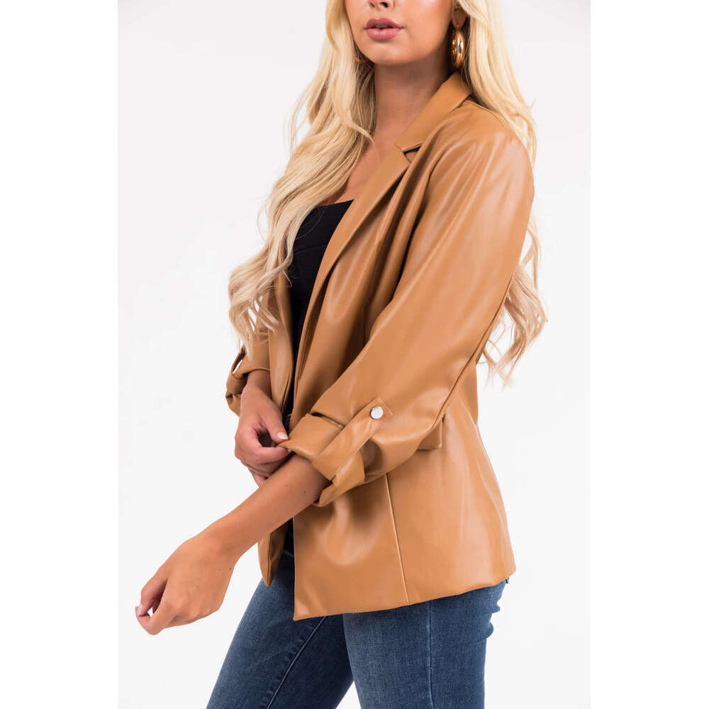 shanshi leather jacket women Leather autumn/winter new loose fashionable leather jacket women's coat suit