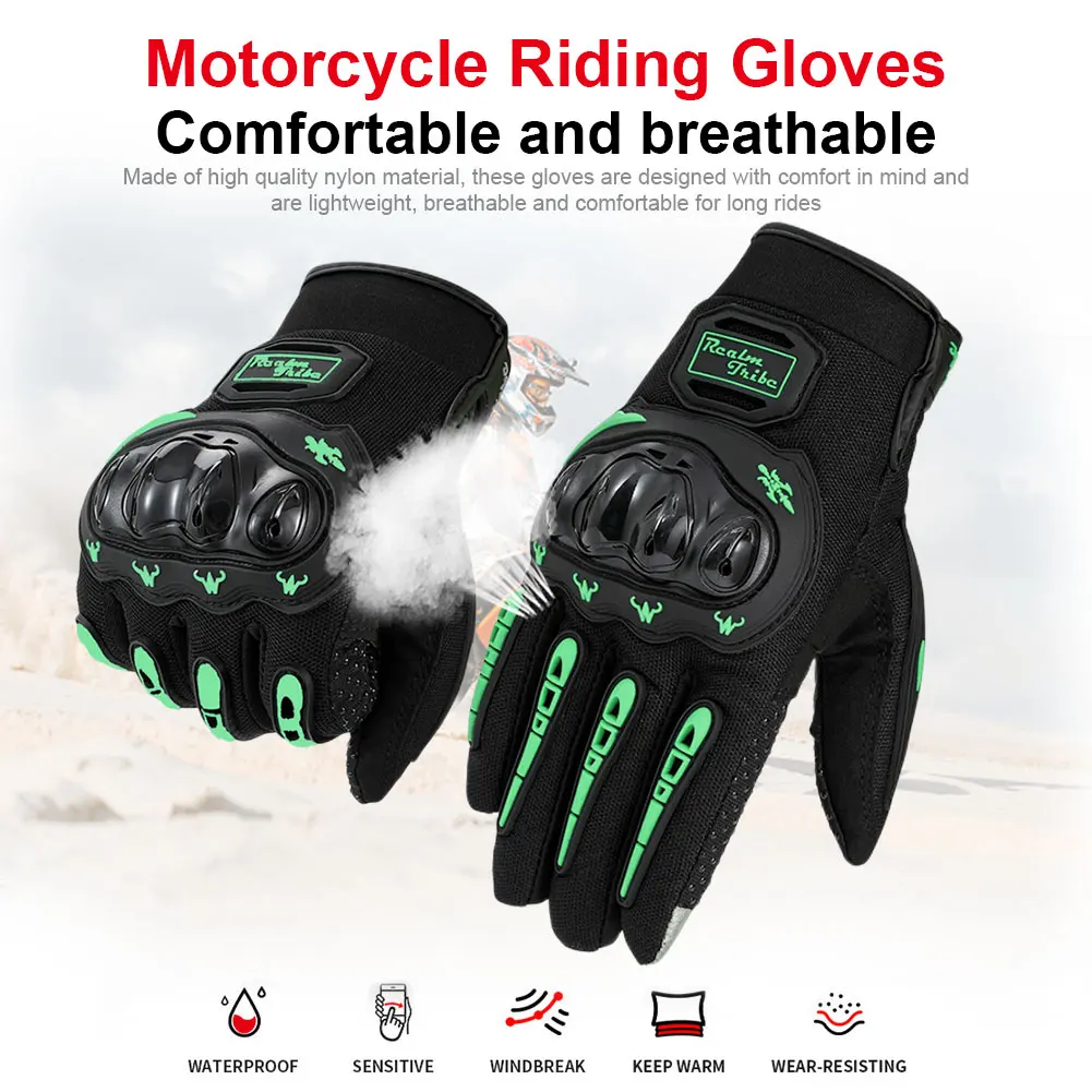 Rider Full Finger Glove Durable Racing Gloves Waterproof Motorcycle Gloves for Driving Motocross Cycling for BMX ATV Road Racing