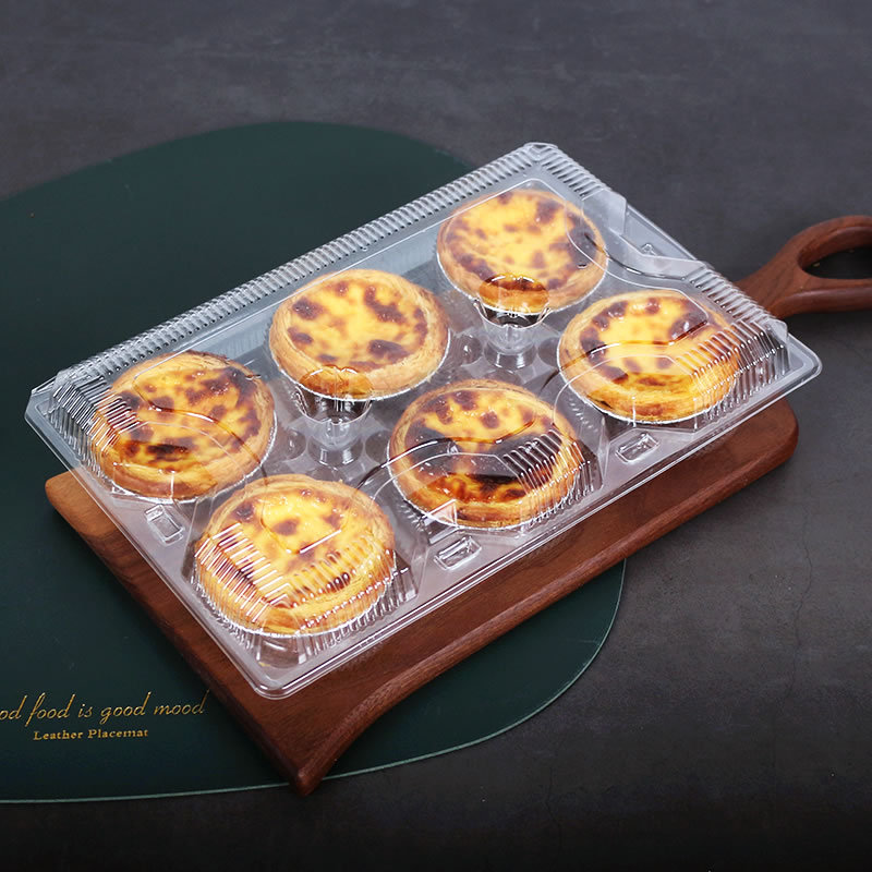 Eco-Friendly Translucent Egg Tart Storage Bins with Vacuum Seal Technology for Individual Pieces (2-4-6 Options)