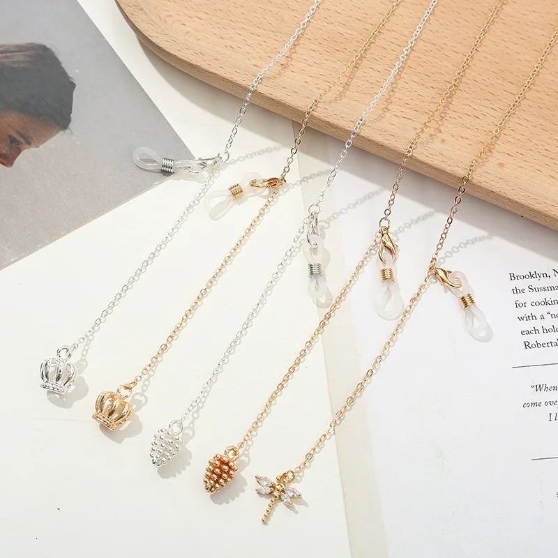 Fashion Metal Glasses Chain Mask Hanging Rope Womens Retro Pearl Sunglasses Hanging Rope 241108