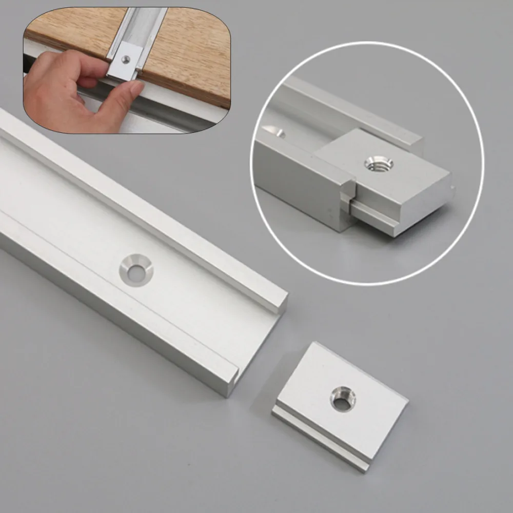 Aluminium Alloy T-track Slot Miter Track Jig Fixture T-Slot -Woodworking Chute Rail - T Slider Fixture Slot Slide Limit Guide