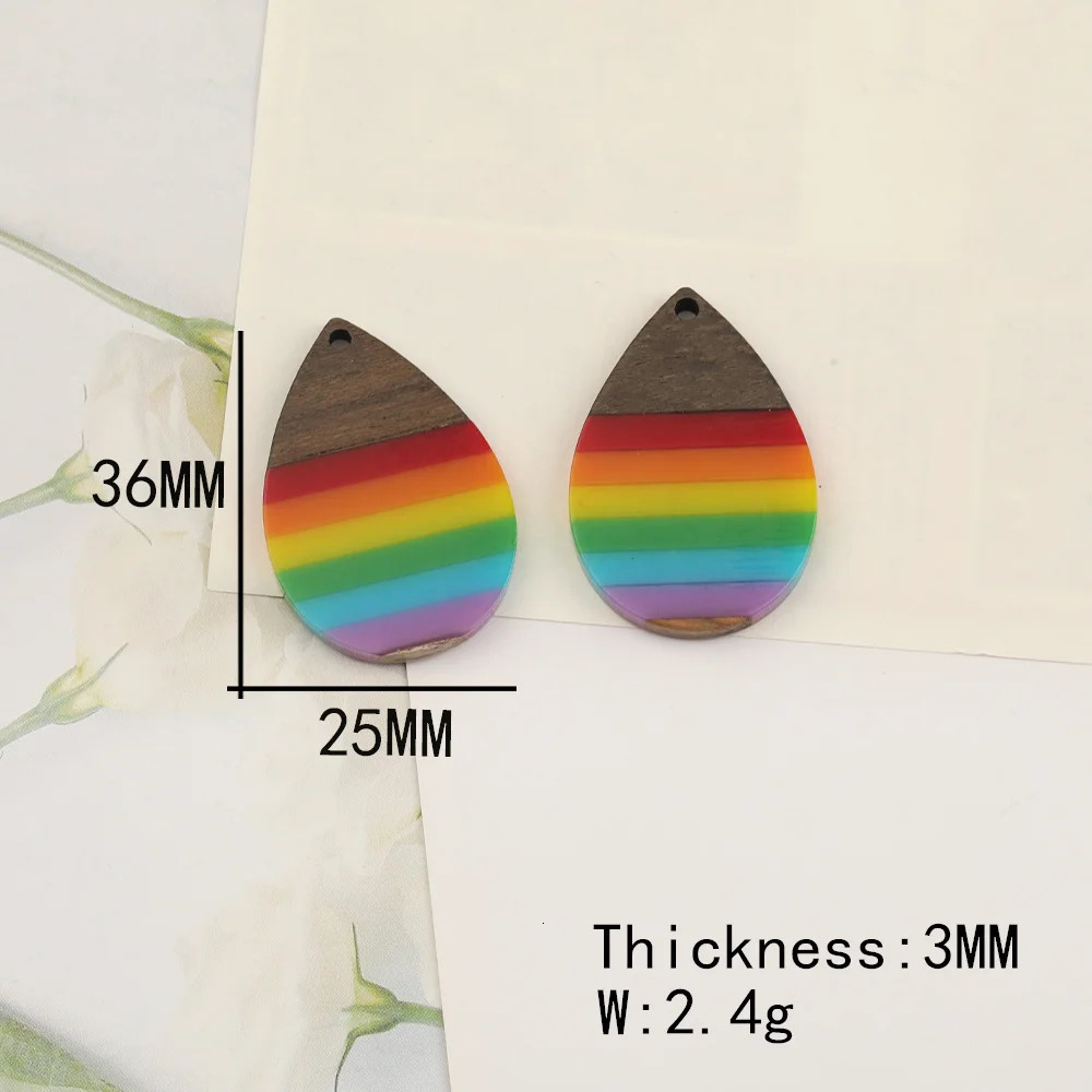 Cordial 50 DIY Accessories/Natural Wood and Resin/Handmade/Charm/Geometric Shapes/Jewelry Discovery and Components #17077 241108