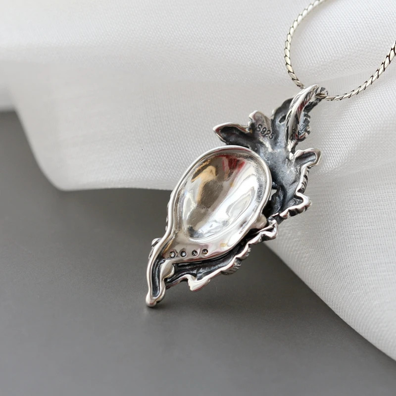 925 sterling silver vintage style charm flower Peafoil makeup mask pendant essential for womens fashion and trendy parties 241108