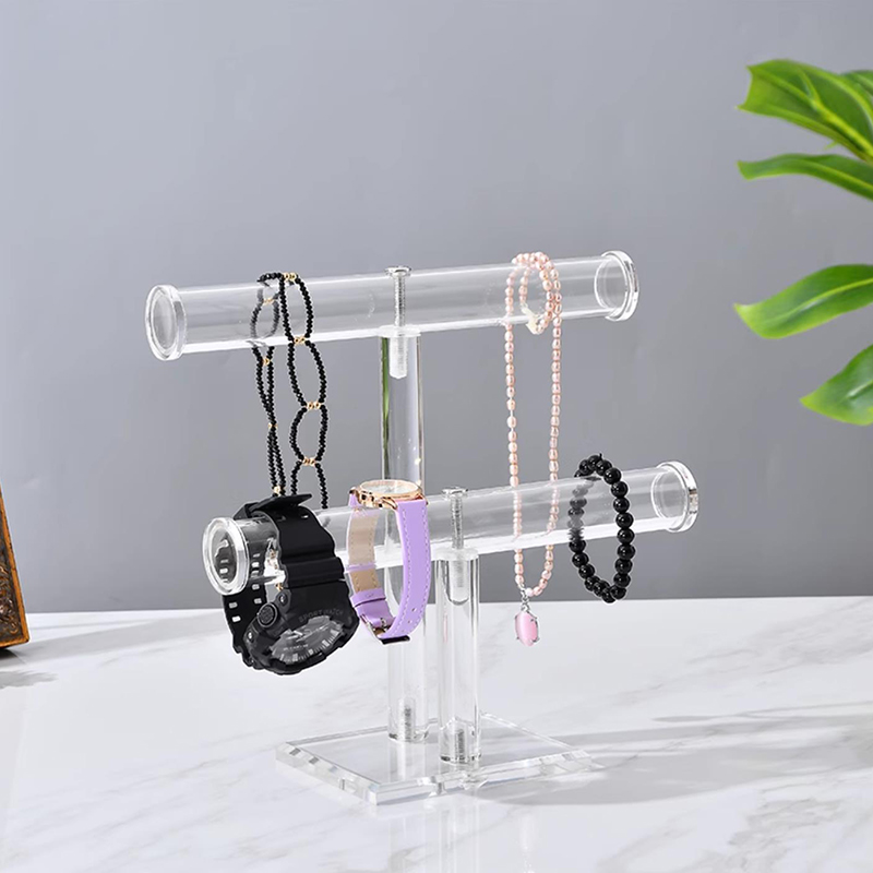 Clear Acrylic Bracelet Holder Stand Jewelry Display Organizer Shelf for Necklaces and Bracelets Jewelry Packaging & Display
