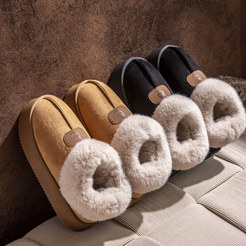 Thick Soled Woolen Cotton Slippers Bag With Women's 2025 Designer Winter New Style For Outerwear With Plush Insulation And Anti Slip Women's