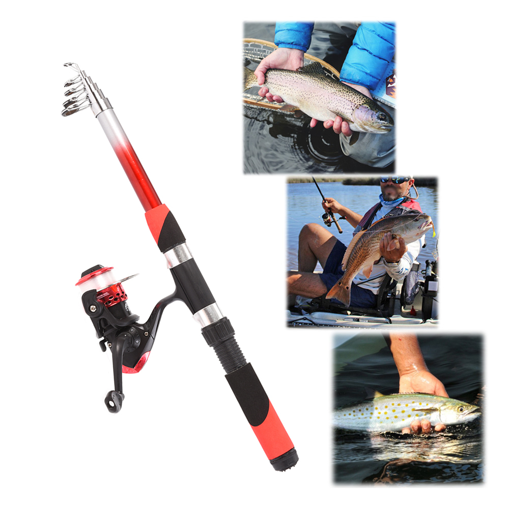 Lixada Fishing Rod Reel Combo Full Kit with 2PCS 2.1m Telescopic Fishing Rods Spinning Reels Lures Hooks Bag Fishing Accessories