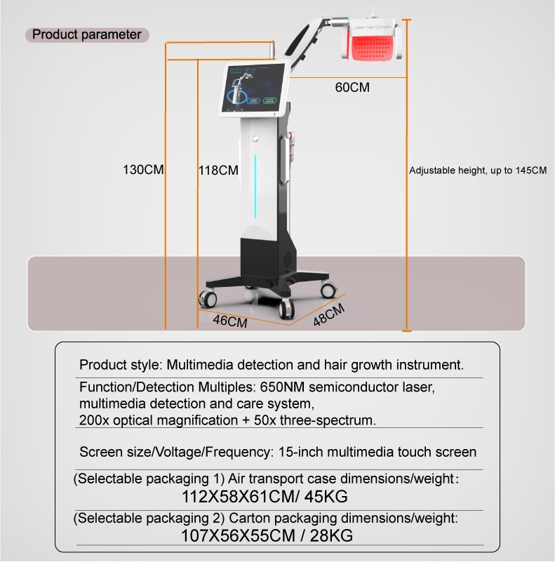 New Upgrade Professional Red Light 650nm Therapy Laser Hair Regrowth Machine Diode Scalp Treatment