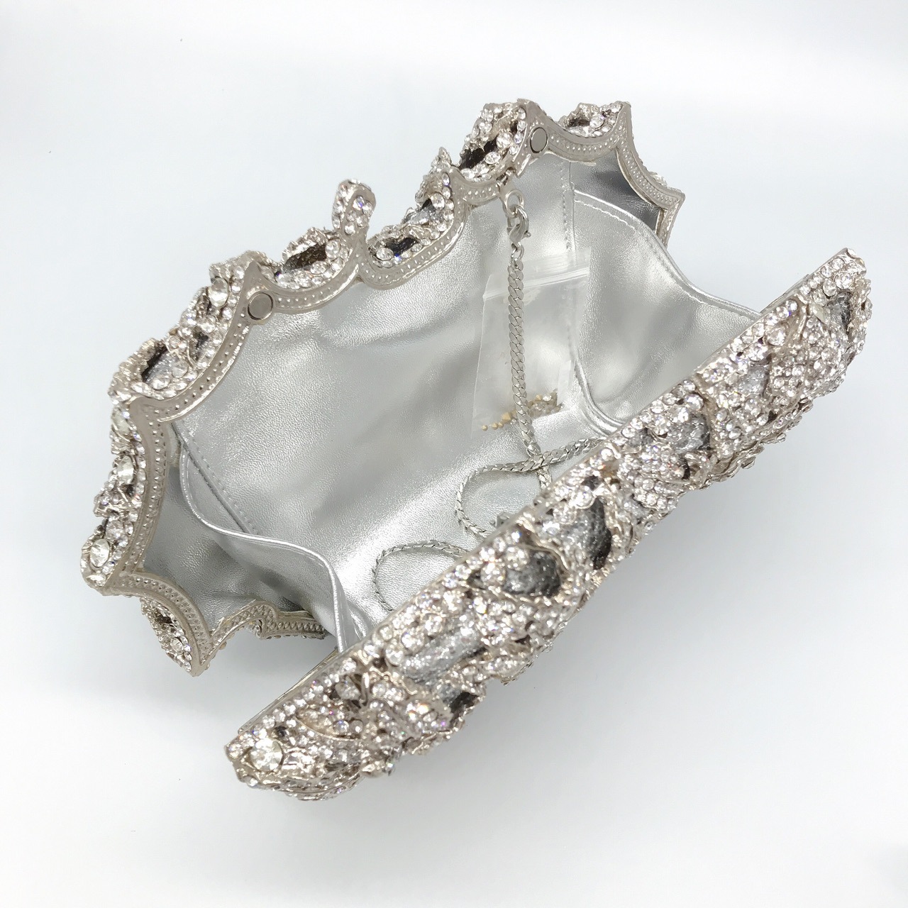 Rose Flower Luxury Evening Bling Purses Handbag Floral Crystal Clutch Purse Rhinestone Handmade Women Diamond Bag