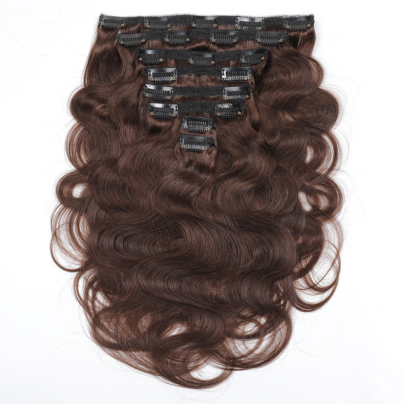 Brazilian Peruvian Human Hair Extensions Clip In 10-28inch 2# 613# Color 115-120gram 8pcs/Set Body Wave