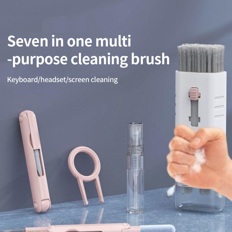7 In 1 Airpods Cleaner PC Keyboard Cleaning Kit Phone Screen Bluetooth Headphones Cleaning Laptop Tablet Cleaning Brush Tools