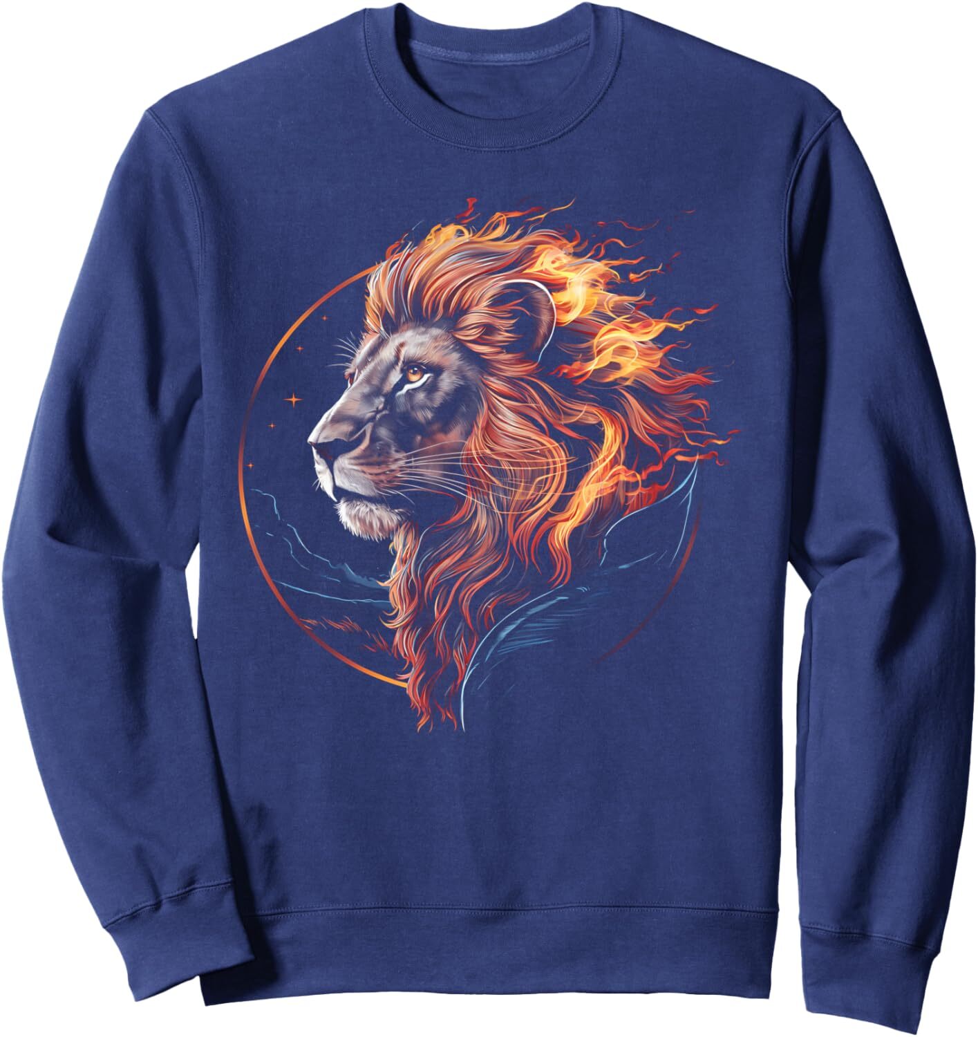 Long Sleeve Shirts for Men sweatshirt Lion Fire Mane Galaxy Space Lion Pride Gift Sweatshirt T shirt Tee Streetwear Casual tops clothes