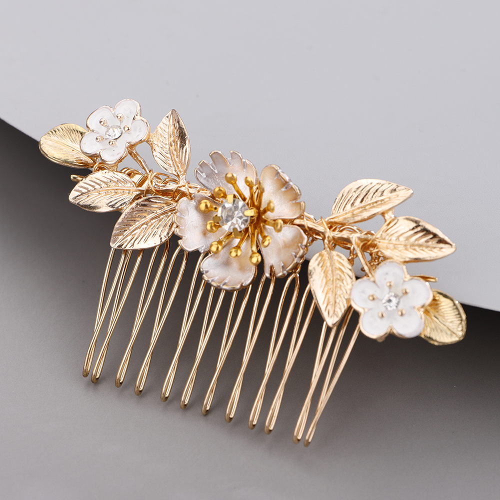 Gold Color Rhinestone Wedding Head Tiara Hair Accessories For Women Accessories Hair Ornaments Jewelry Flower Bridal Headpiece