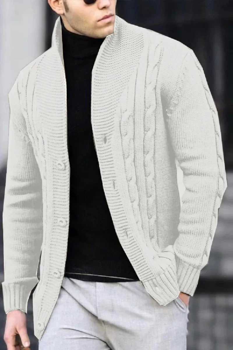 High Quality Open collar mens knitted solid jacket casual open top single corset Spl autumn thick warm sweater knitted T241111