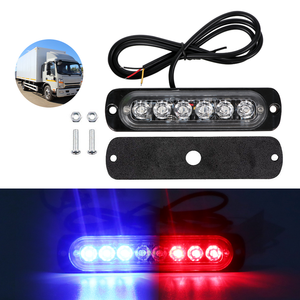Waterproof LED Car Signal Lamp Bar Red Blue Police Light Emergency Warning Light Flashing Lighting Side Marker for Car Truck