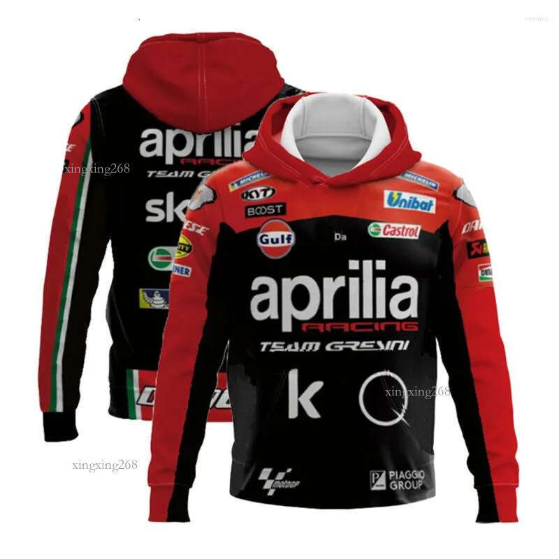Men's Hoodies 2023 Spring& Autumn Zipper Jacket Aprilia Hoodie 3D Printer Locomotive Harajuku Casual O Neck 6XL Y2K Clothing