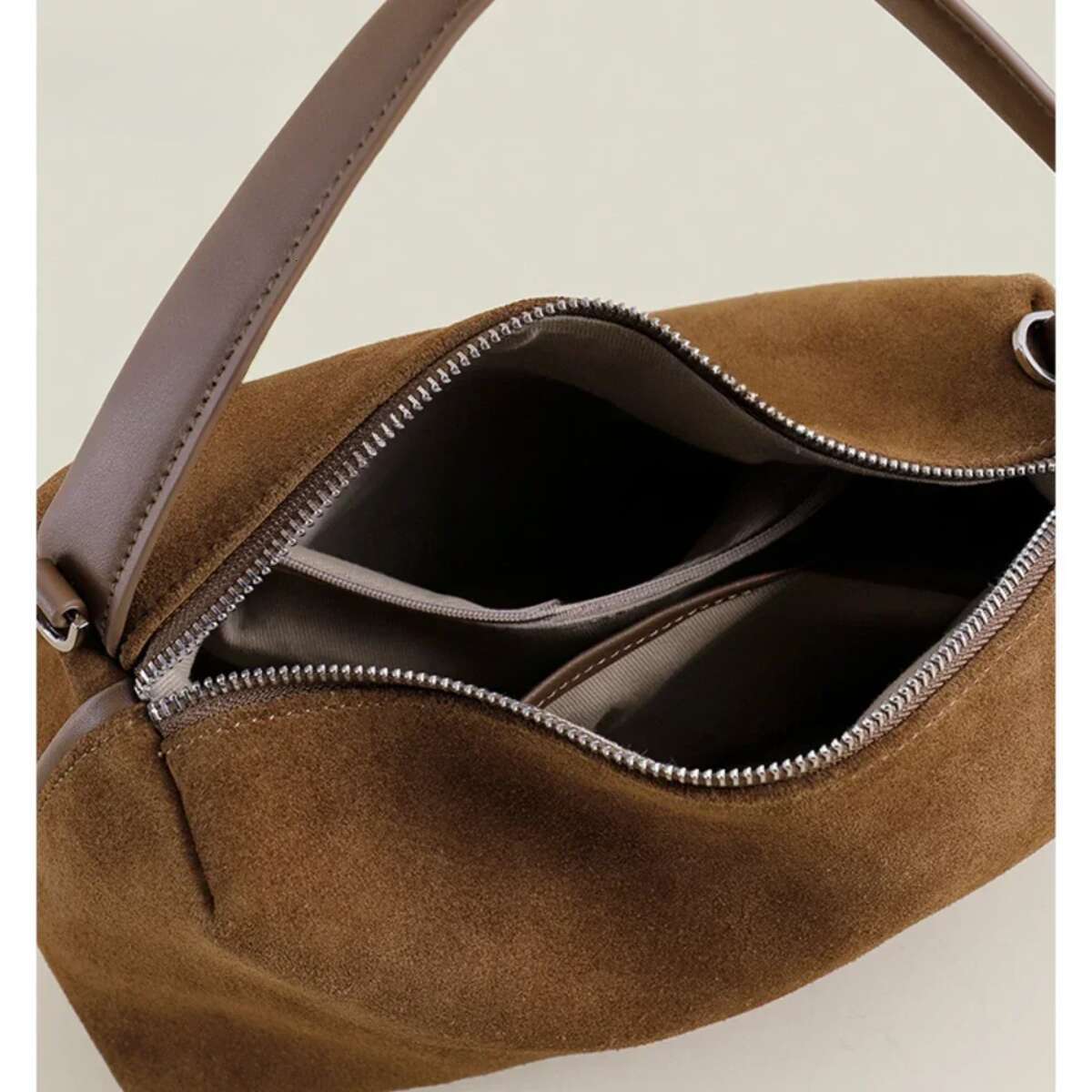 Dark Red Coffee Matte Suede Leather Pillow Tote High Quality Women's Handbag Winter Autumn Female Shoulder Bag Suede Vintage Style BagVoyage