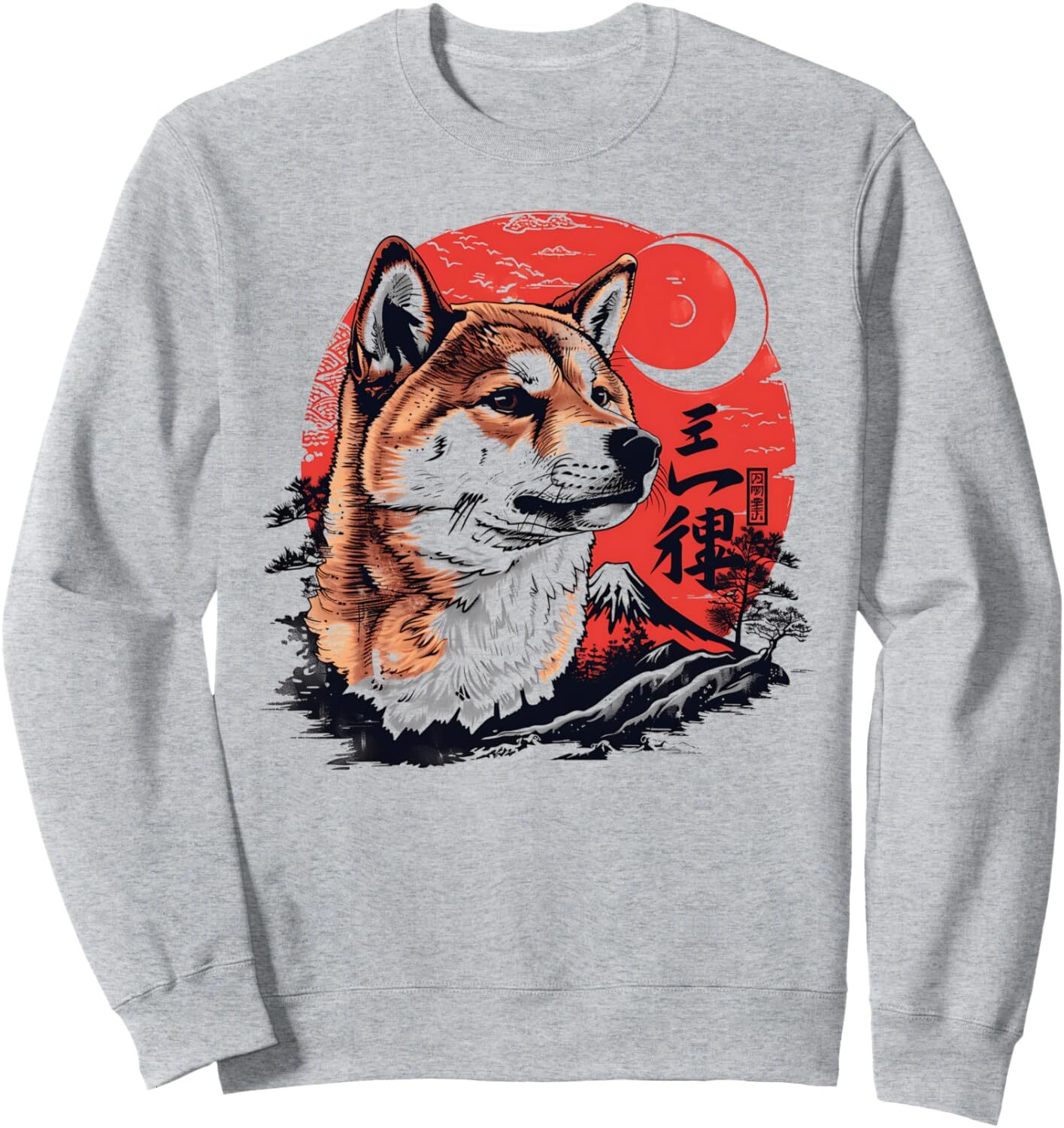 Long Sleeve Shirts for Men sweatshirt Shiba Inu Dog Japan Sunset Japanese Art Dog Lover Gift Sweatshirt T shirt Tee Streetwear Casual tops clothes