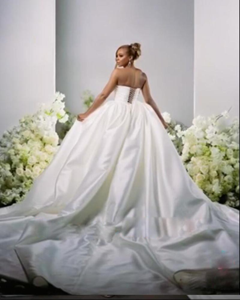 V Fabluous Deep Neck Thigh Split Dresses Ruched Satin Detachable Train Wedding Gown Plus Size Vestidos De Mariage estidos