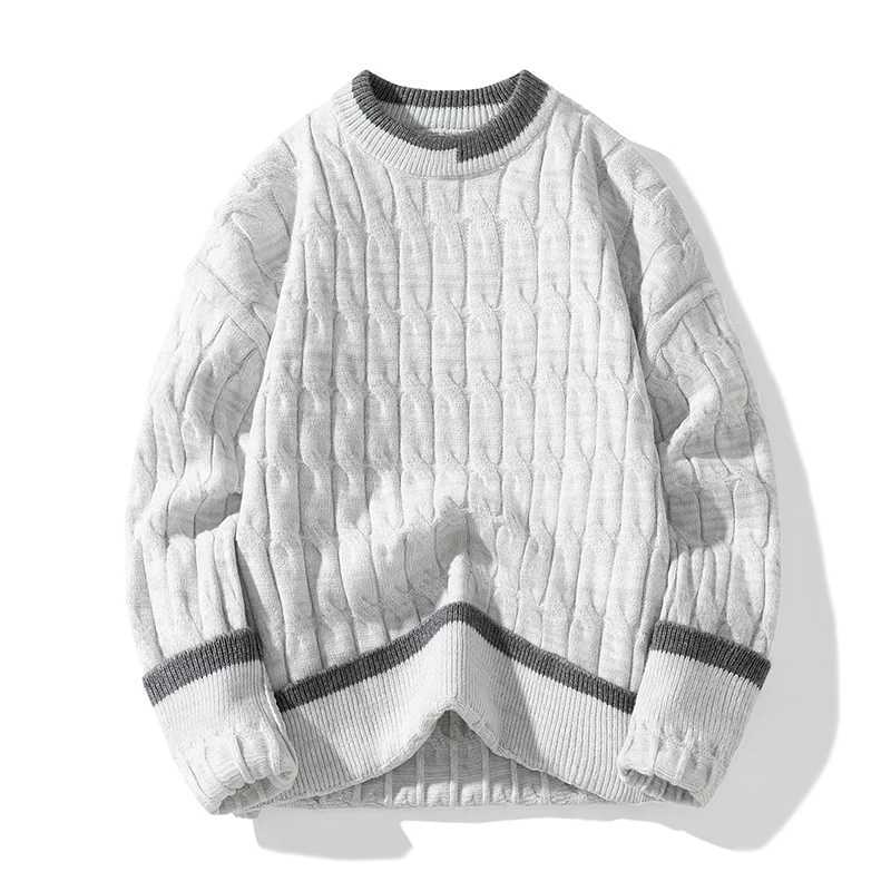 New Arrival Autumn and Winter Mens Sweater Warm Knitted Fabric Fashionable Loose Knitted Sweater Mens Youth Viti Pawok Casual Knitted Fabric Z241111